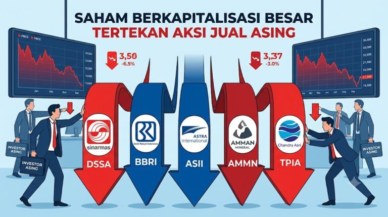 Saham-Saham Blue Chip Jadi Sorotan, DSSA, BBRI, ASII, AMMN, dan TPIA Tertekan Aksi Jual Investor Asing
