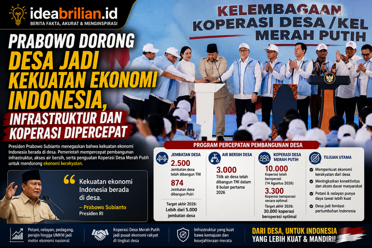 Prabowo Dorong Desa Jadi Kekuatan Ekonomi Indonesia, Infrastruktur dan Koperasi Dipercepat