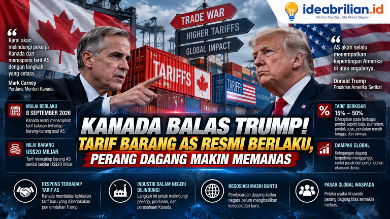 Kanada Balas Trump! Tarif Barang AS Resmi Berlaku, Perang Dagang Makin Memanas